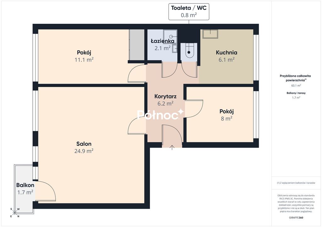 Mieszkanie 60,1&nbsp;m², Białystok, Jerzego Waszyngtona - zdjęcie 4