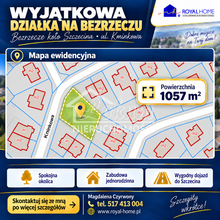 Działka budowlana 1057 m², Bezrzecze - zdjęcie 1