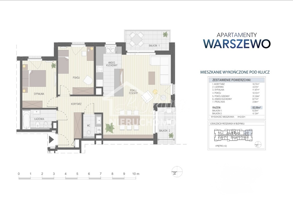 Mieszkanie 82,09&nbsp;m², Szczecin, Kalinowa - zdjęcie 2