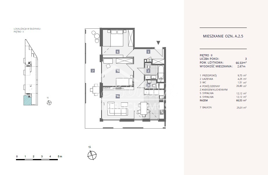 Mieszkanie 66,53 m², Szczecin - zdjęcie 2