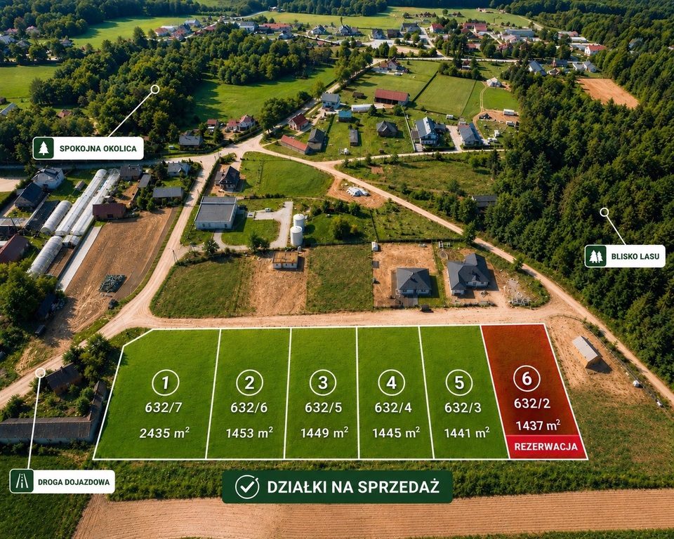 Działka budowlana 1441&nbsp;m², Drozdowo - zdjęcie 1