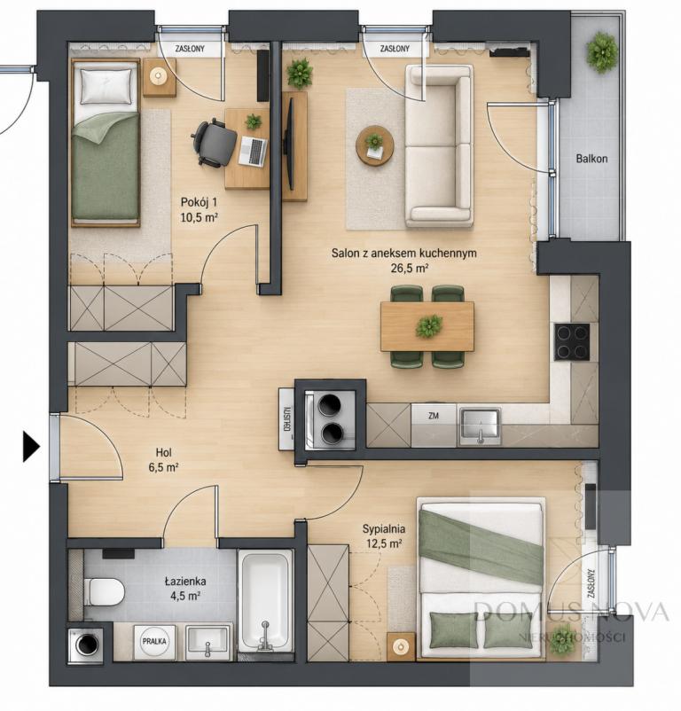 3 pokoje 50,4 m² | Pierwszy najem | Bez prowizji - zdjęcie 6