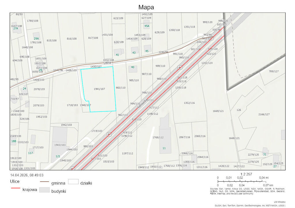 Działka inwestycyjna 2811 m², Mikołów, Leśna - zdjęcie 2