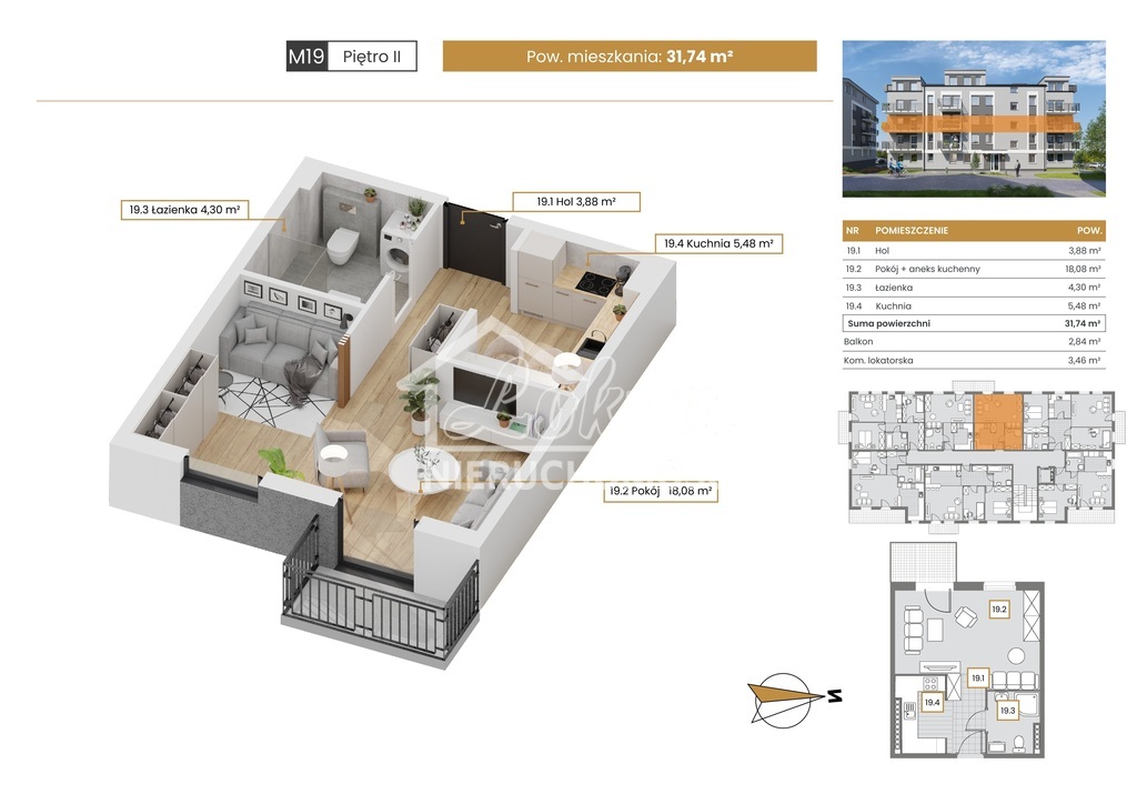 Mieszkanie 31,74&nbsp;m², Szczecin - zdjęcie 1