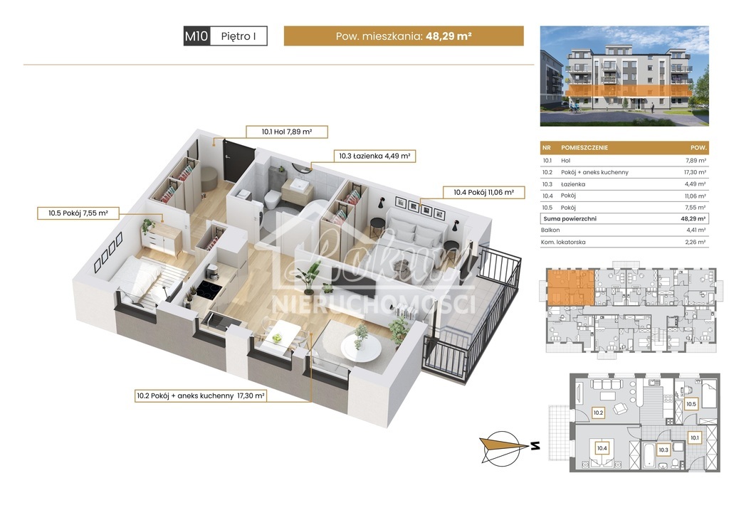 Mieszkanie 48,29 m², Szczecin - zdjęcie 1