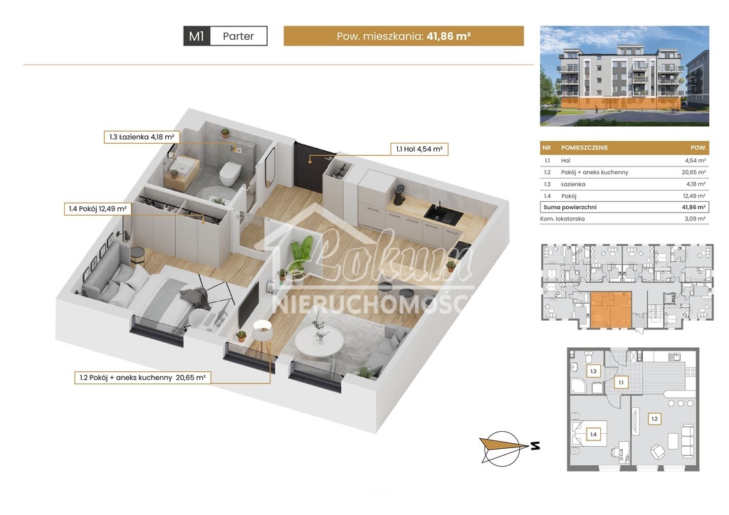 Mieszkanie 41,86 m², Szczecin - zdjęcie 1