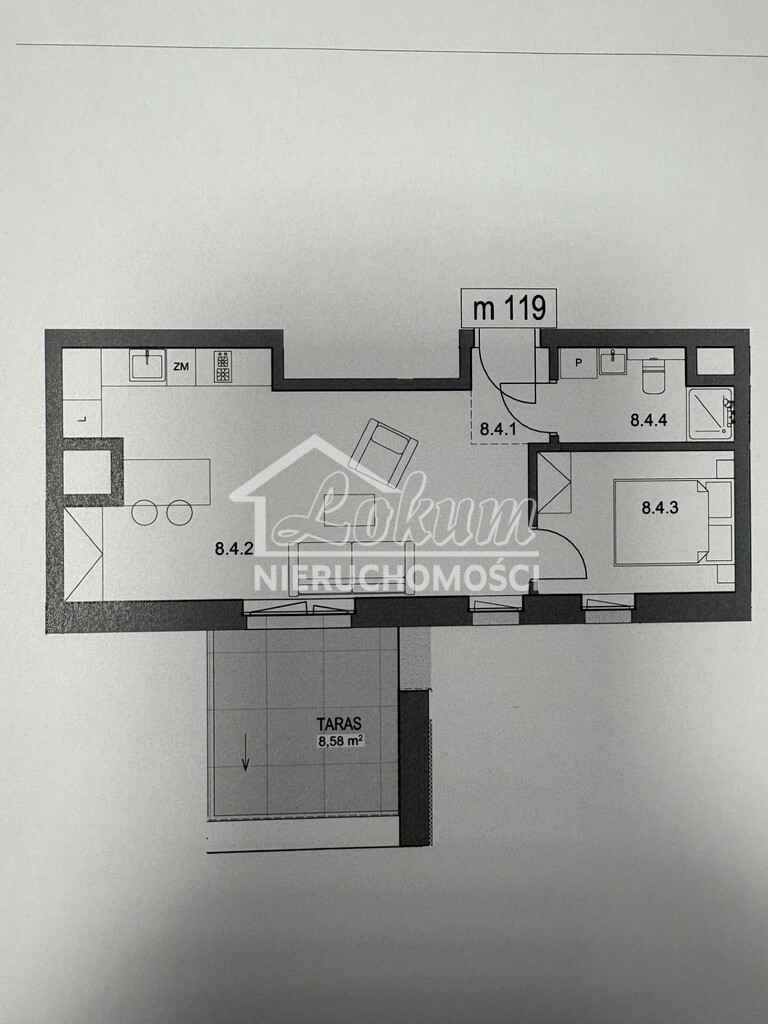 Mieszkanie 38,26&nbsp;m², Szczecin, Zygmunta Chmielewskiego - zdjęcie 9