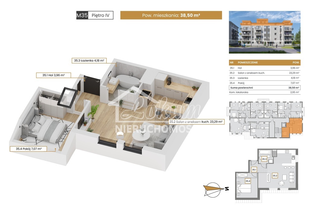 Mieszkanie 38,5&nbsp;m², Szczecin - zdjęcie 1