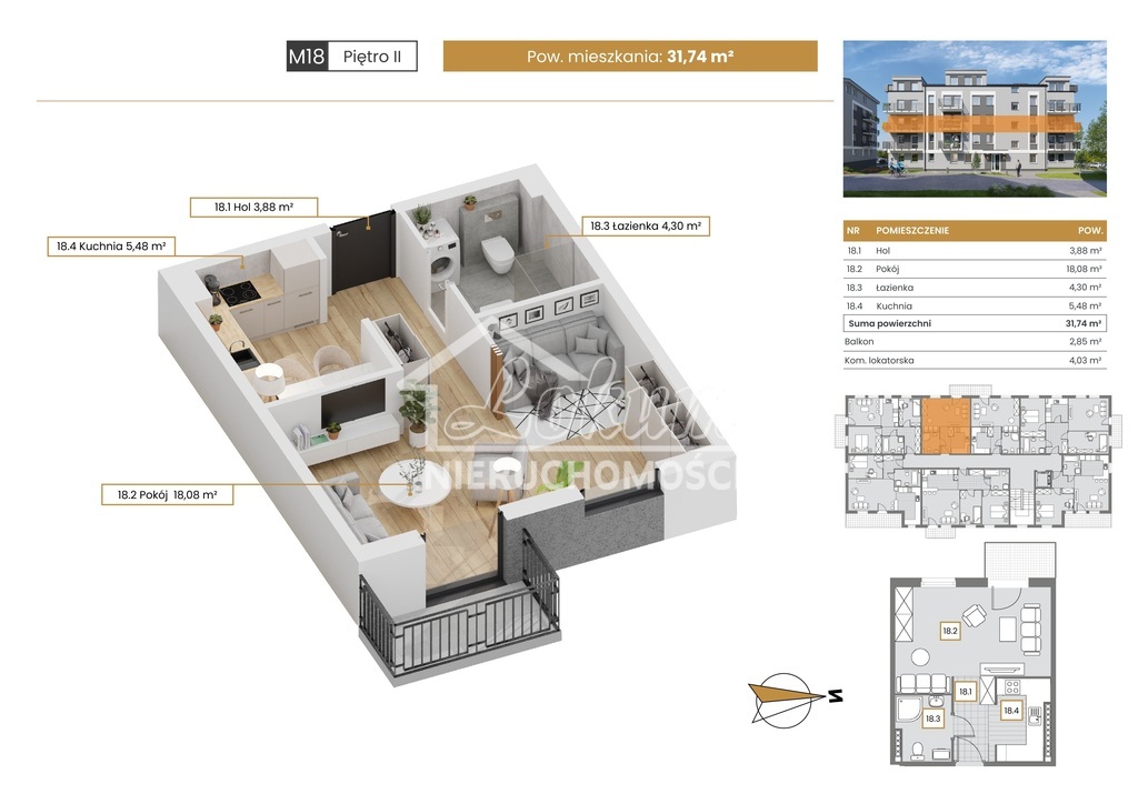Mieszkanie 31,74 m², Szczecin - zdjęcie 1