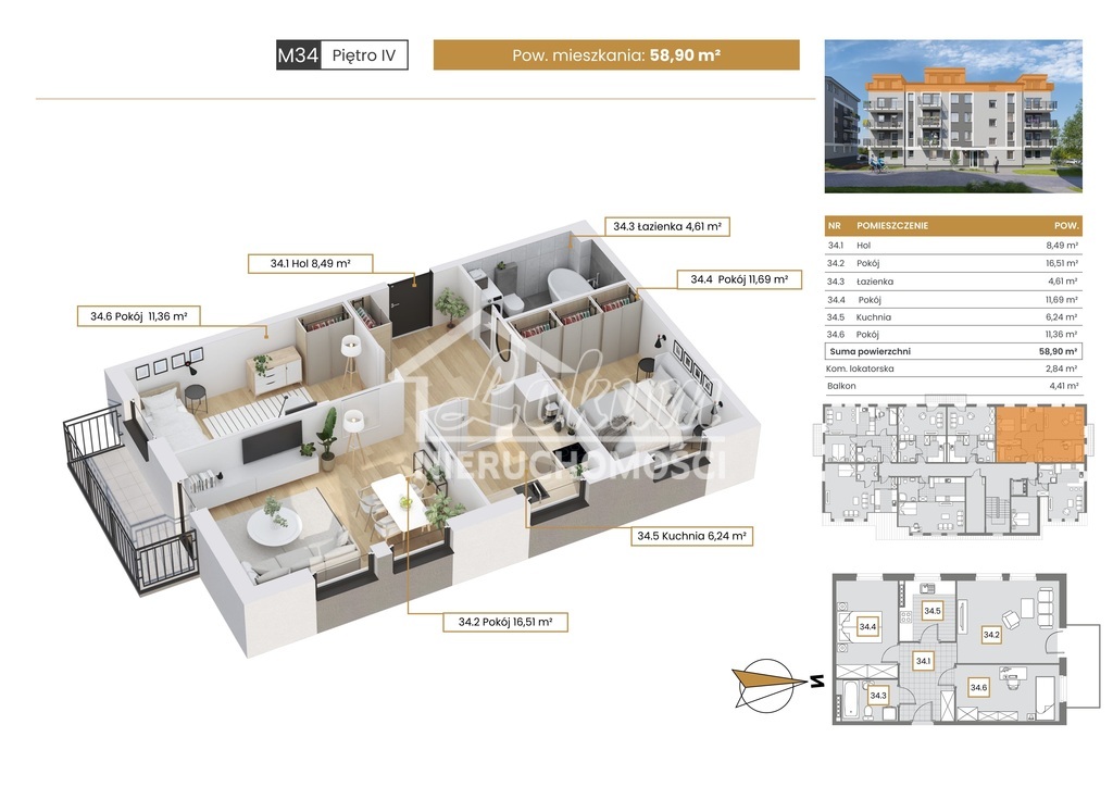 Mieszkanie 58,9 m², Szczecin - zdjęcie 1