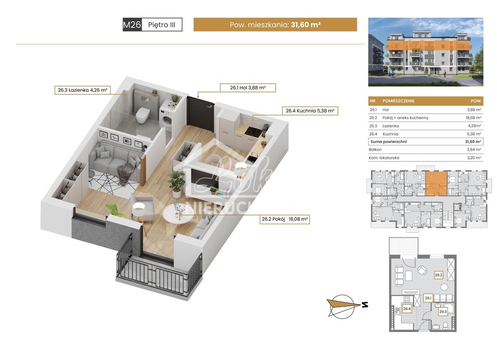 Mieszkanie 31,6 m², Szczecin - zdjęcie 1