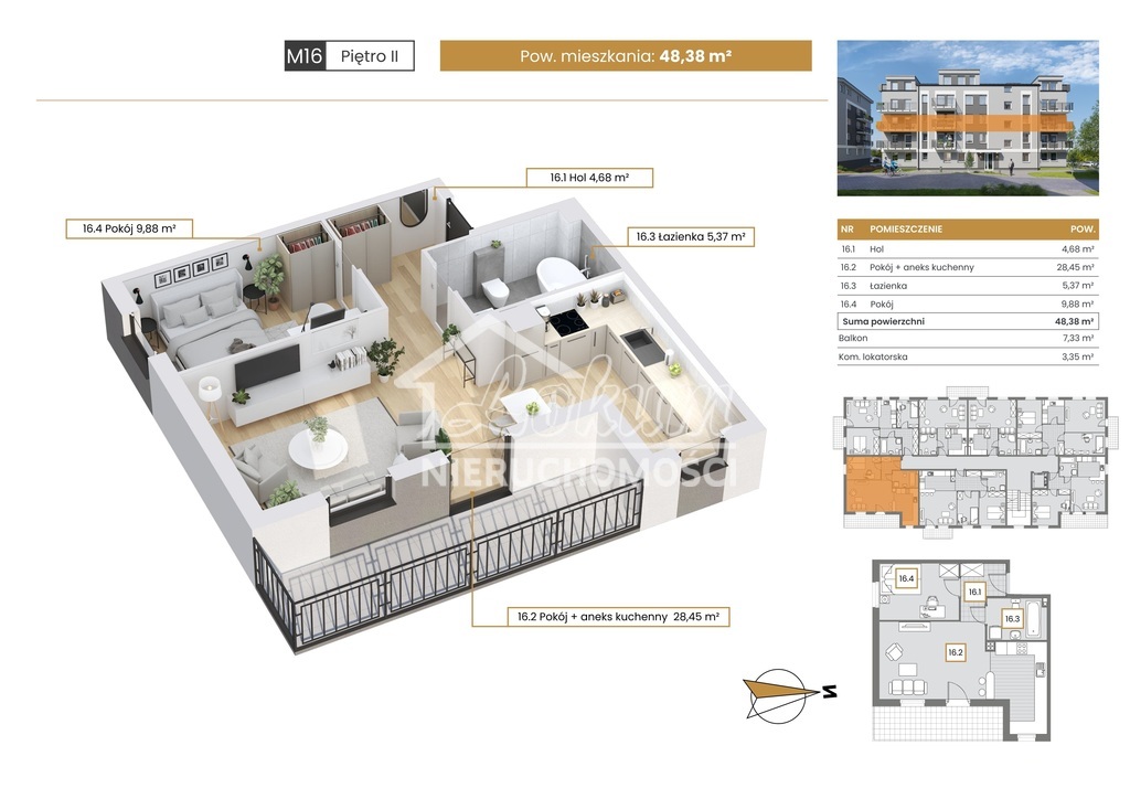 Mieszkanie 48,38 m², Szczecin - zdjęcie 1
