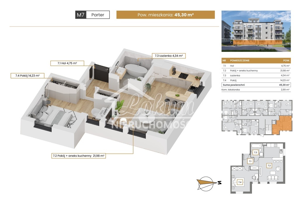 Mieszkanie 45,3 m², Szczecin - zdjęcie 1