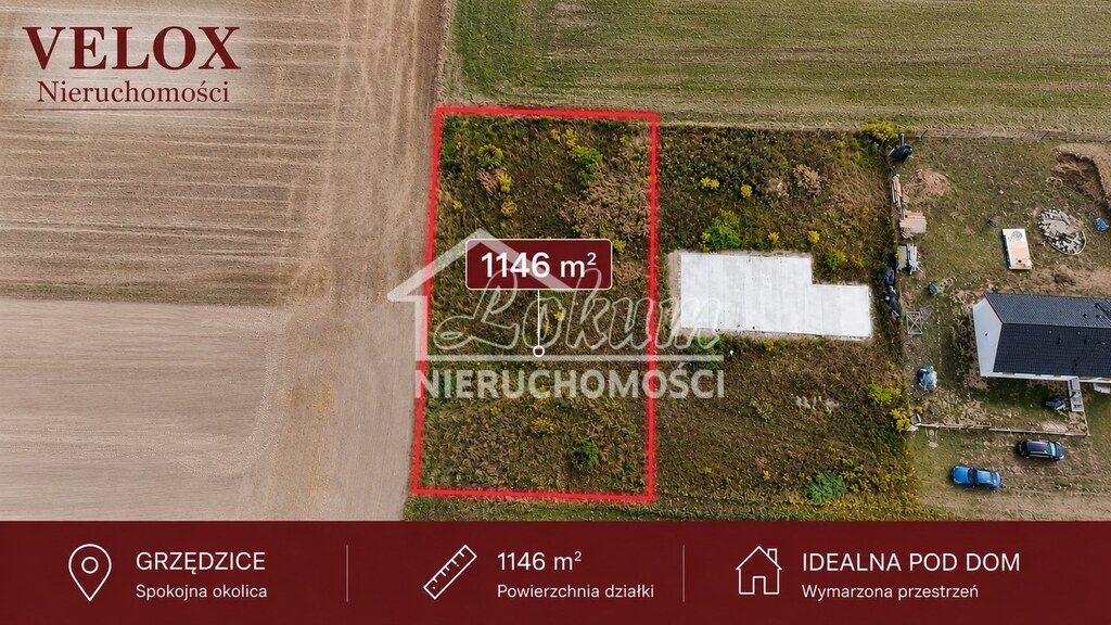 Działka budowlana 1146 m², Grzędzice, Konwaliowa - zdjęcie 1