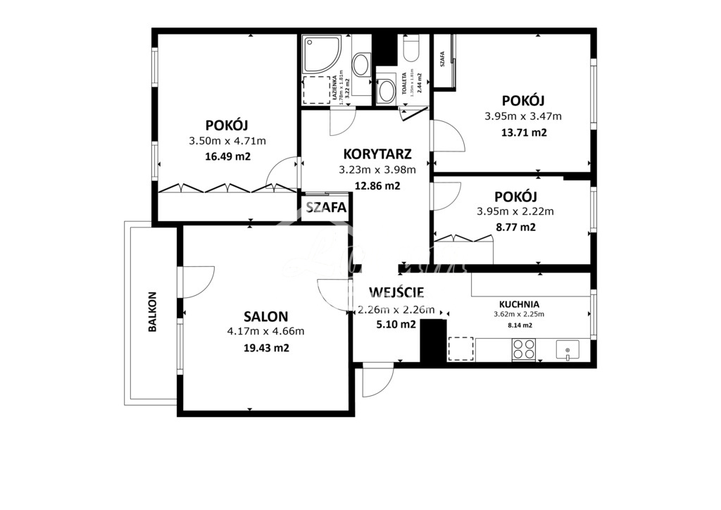 Mieszkanie 77,69 m², Szczecin, Tadeusza Kutrzeby - zdjęcie 2