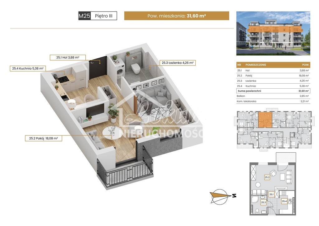Mieszkanie 31,6 m², Szczecin - zdjęcie 1