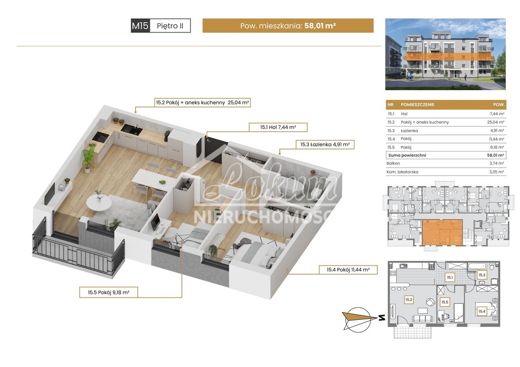 Mieszkanie 58,01 m², Szczecin - zdjęcie 1