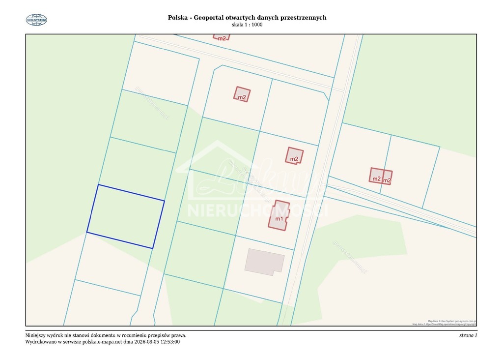 Działka budowlana 1160 m², Ładzin - zdjęcie 3