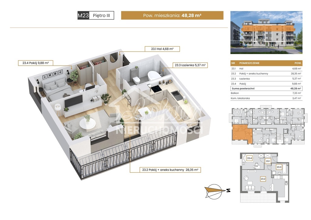 Mieszkanie 48,28 m², Szczecin - zdjęcie 1