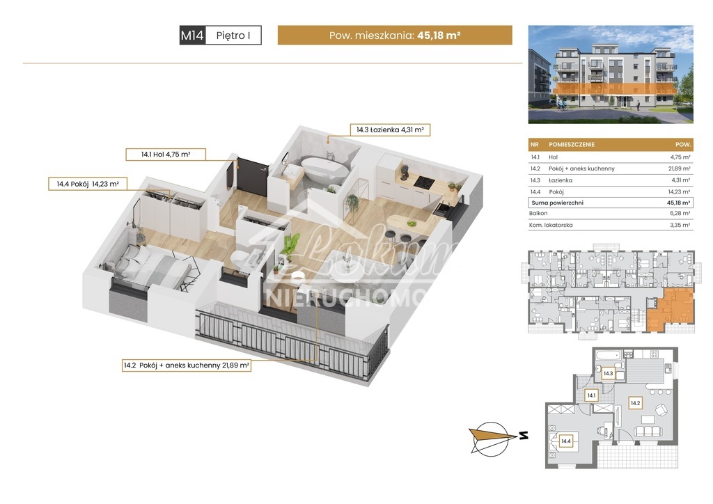 Mieszkanie 45,18 m², Szczecin - zdjęcie 1