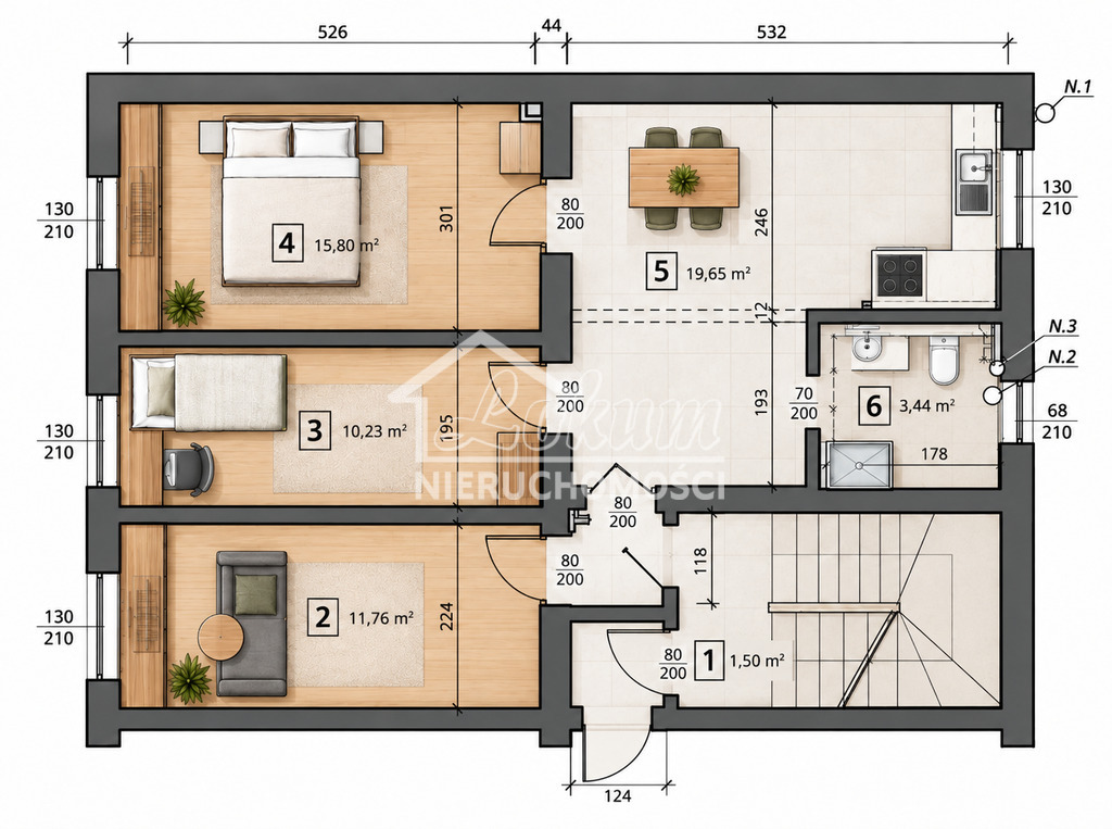 Mieszkanie 62,38 m², Szczecin, Edmunda Bałuki - zdjęcie 12