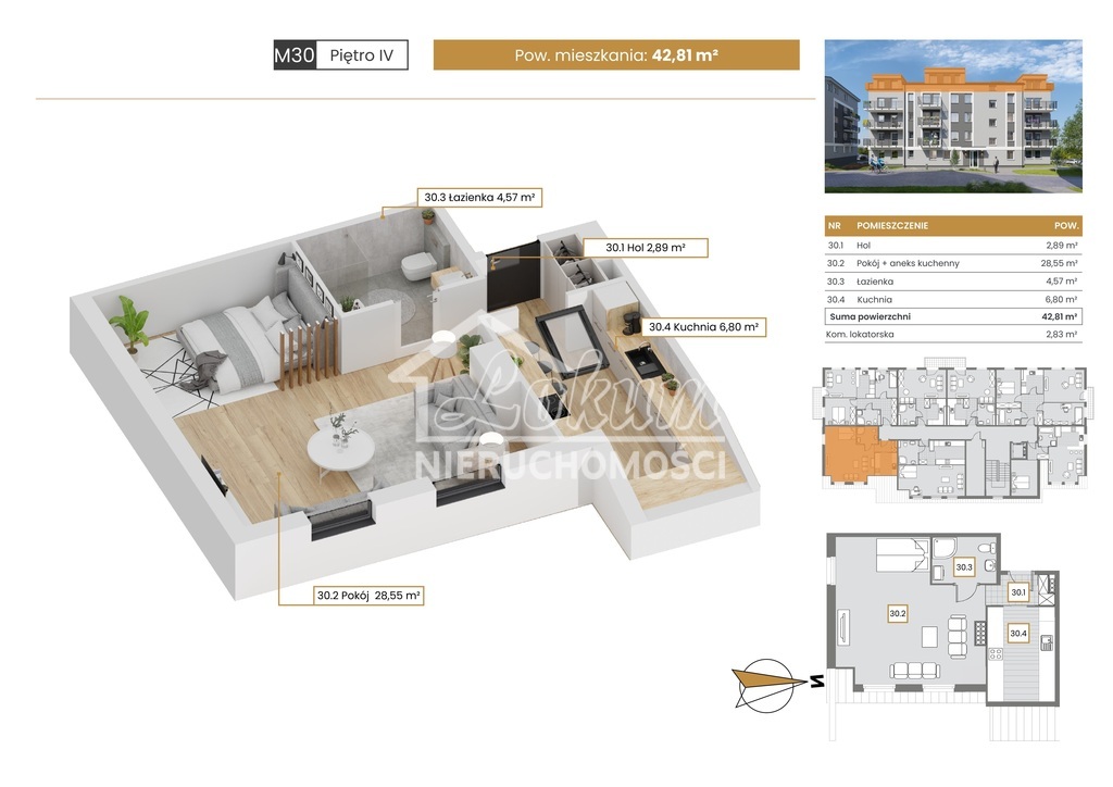 Mieszkanie 42,81&nbsp;m², Szczecin - zdjęcie 1