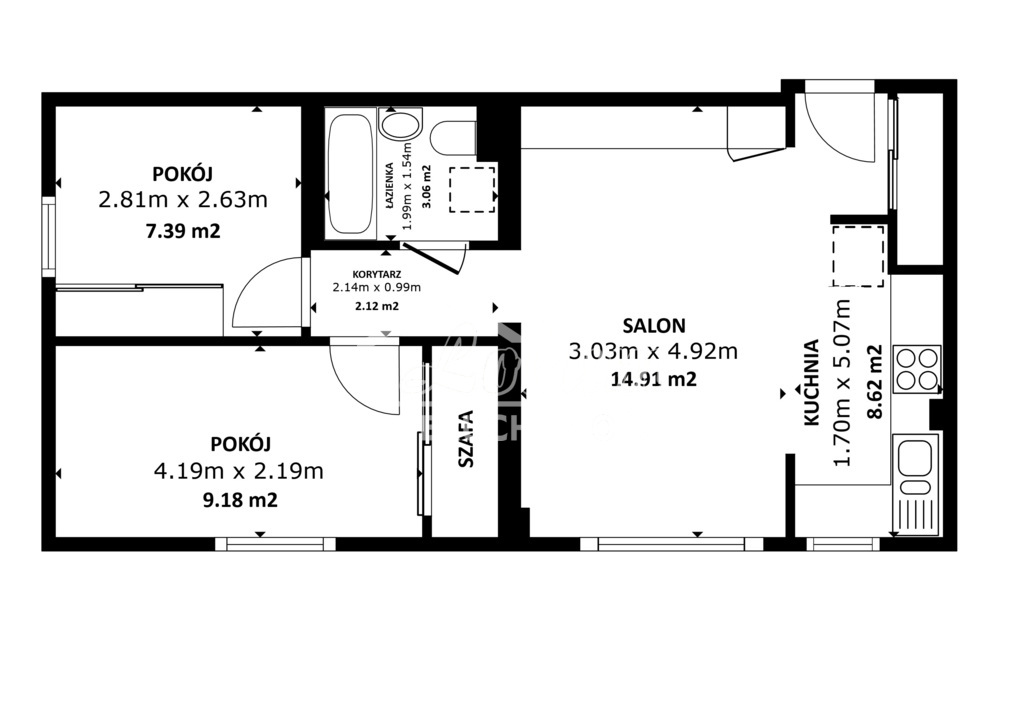 Mieszkanie 45,2 m², Szczecin, Emilii Plater - zdjęcie 17