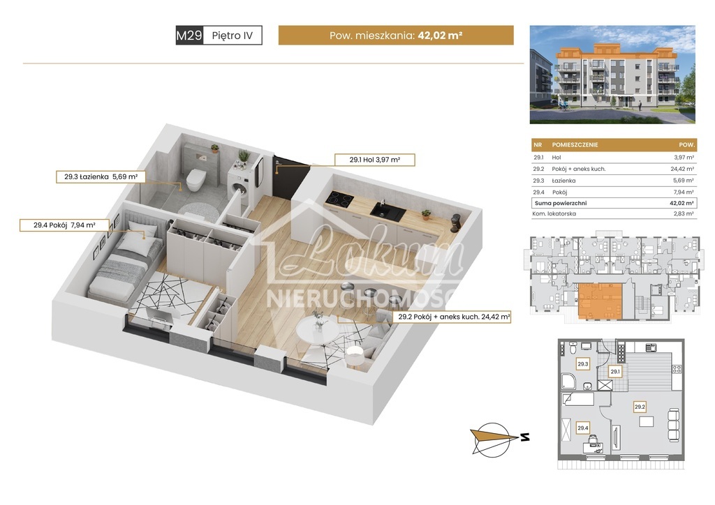 Mieszkanie 42,02&nbsp;m², Szczecin - zdjęcie 1