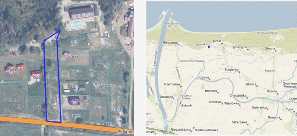 Działka budowlana 3005 m², Jantar, Jesienna - zdjęcie 1