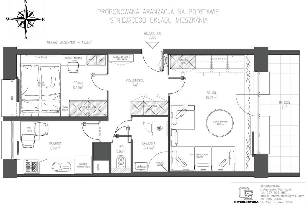 Mieszkanie 42&nbsp;m², Gdańsk, Subisława - zdjęcie 1