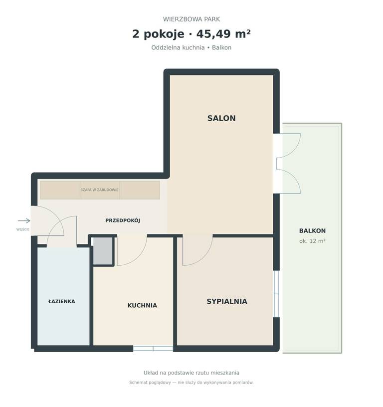 Mieszkanie 45,49 m², Białystok, Wierzbowa - zdjęcie 9