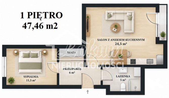 Mieszkanie 47,46&nbsp;m², Szczecin, Łucznicza - zdjęcie 9