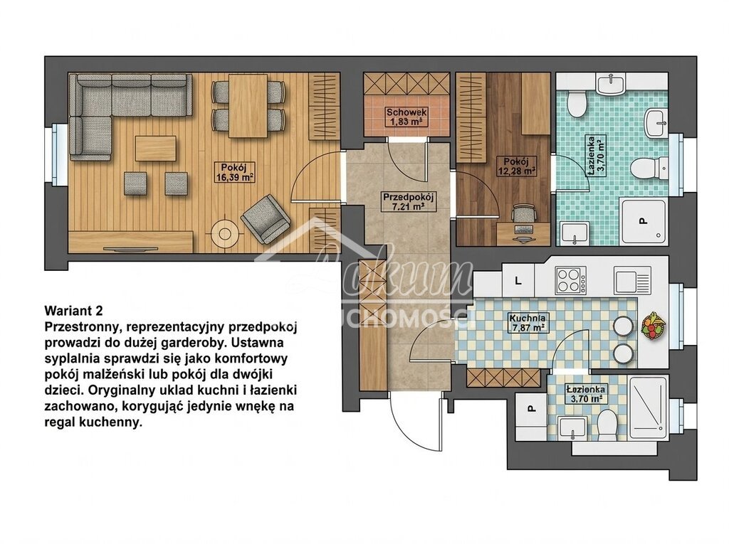 Mieszkanie 49,56 m², Szczecin, Andrzeja Małkowskiego - zdjęcie 3