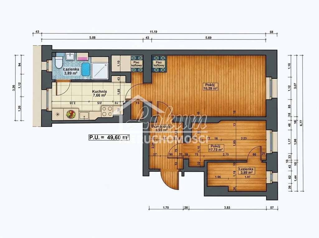 Mieszkanie 49,56 m², Szczecin, Andrzeja Małkowskiego - zdjęcie 1