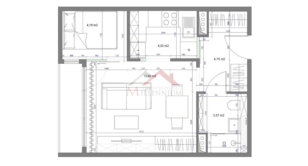 Mieszkanie 30,1&nbsp;m², Warszawa, Wołomińska - zdjęcie 11