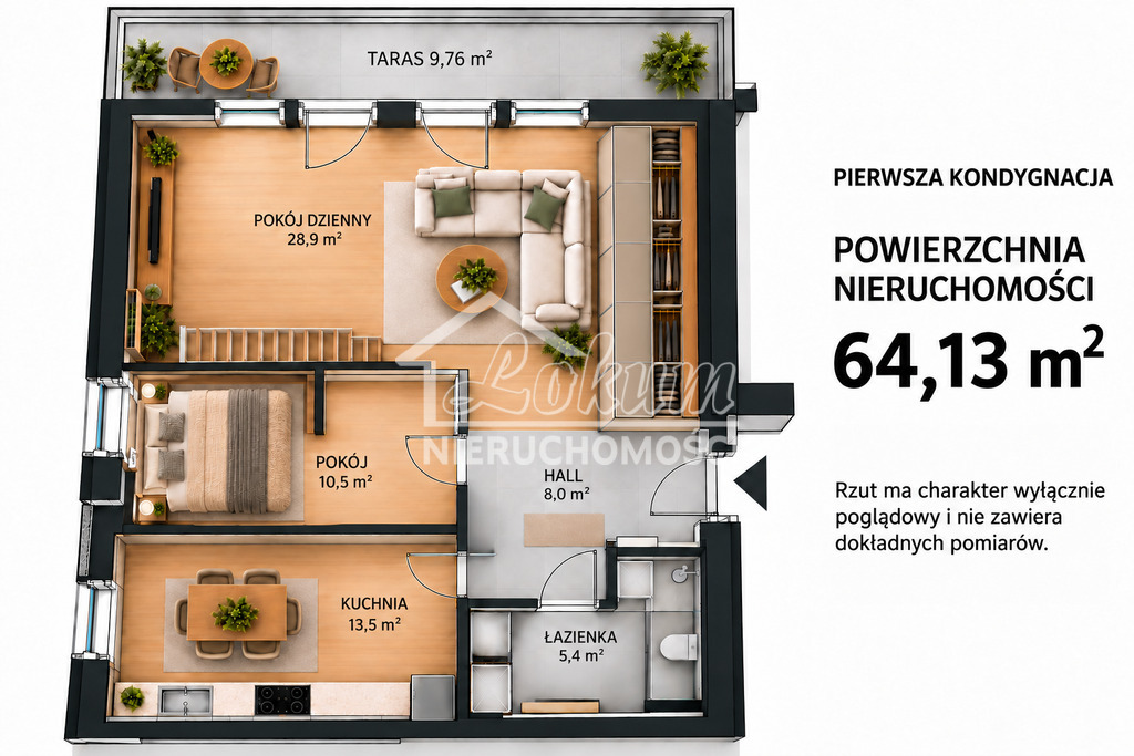Mieszkanie 64,13&nbsp;m², Warzymice, os. Tęczowe - zdjęcie 2