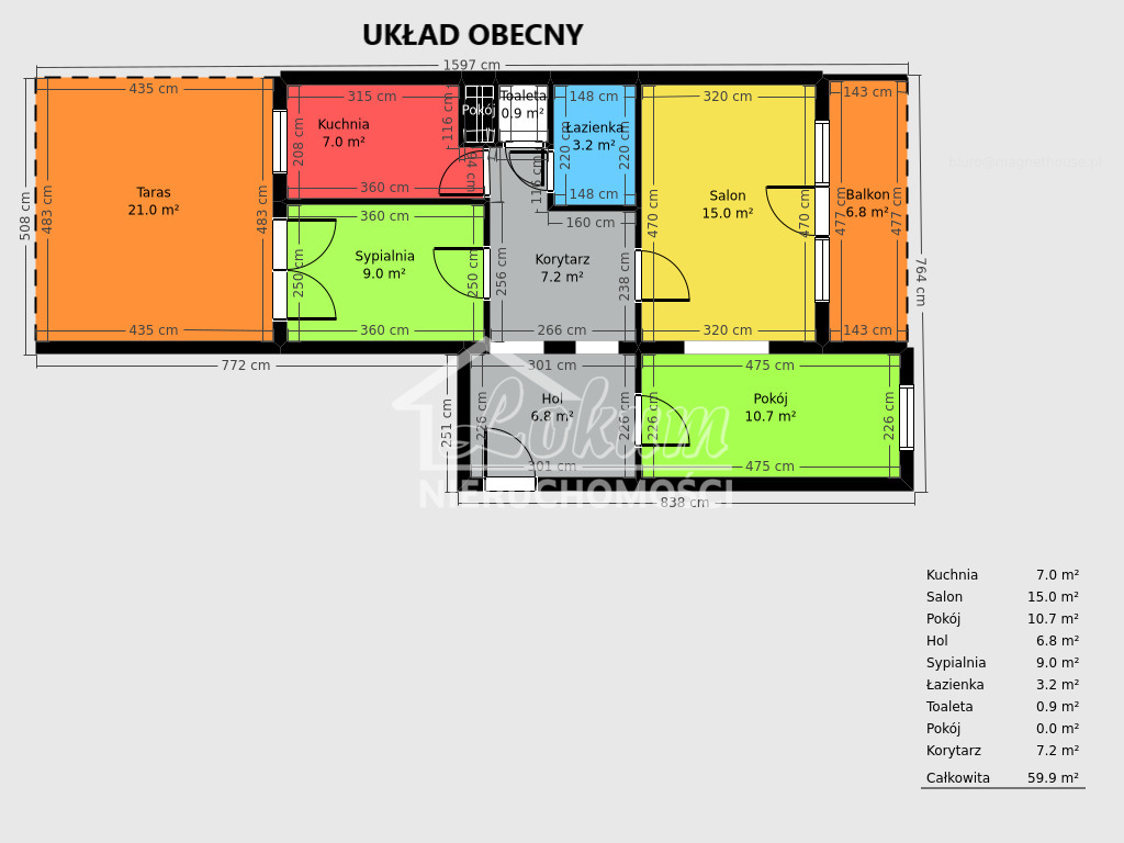 Mieszkanie 59,9&nbsp;m², Szczecin, Jasna - zdjęcie 12